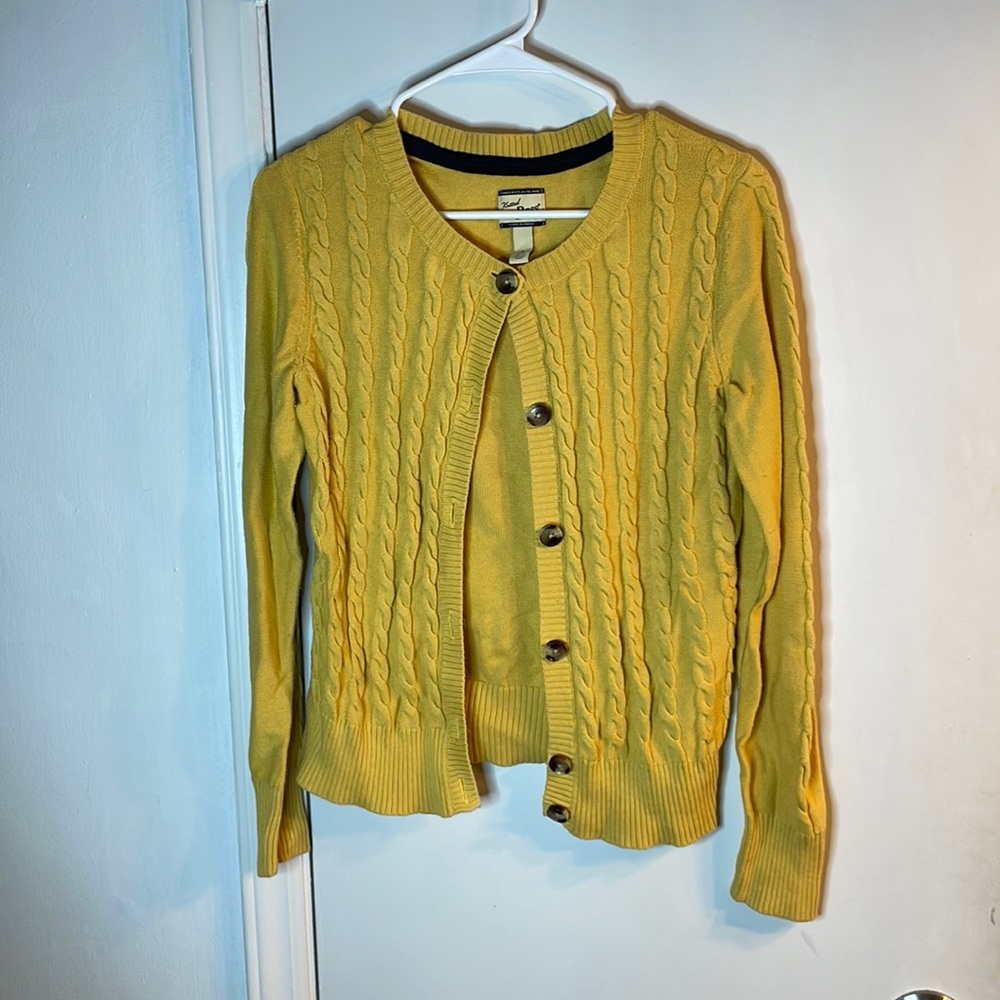 Woven yellow cardigan